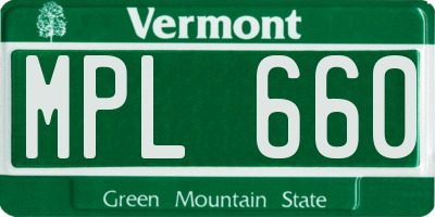 VT license plate MPL660