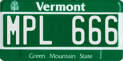 VT license plate MPL666