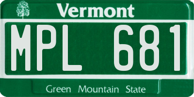 VT license plate MPL681