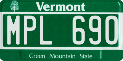 VT license plate MPL690