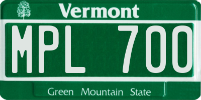 VT license plate MPL700