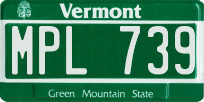 VT license plate MPL739