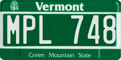 VT license plate MPL748