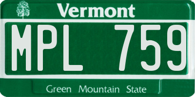VT license plate MPL759