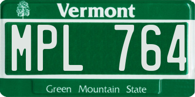 VT license plate MPL764