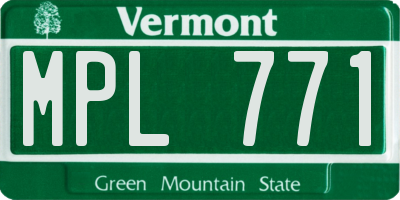 VT license plate MPL771