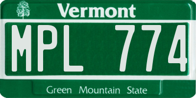 VT license plate MPL774