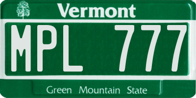 VT license plate MPL777