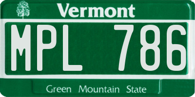 VT license plate MPL786