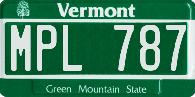 VT license plate MPL787