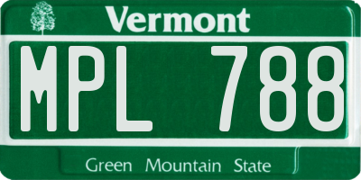VT license plate MPL788