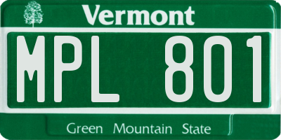 VT license plate MPL801