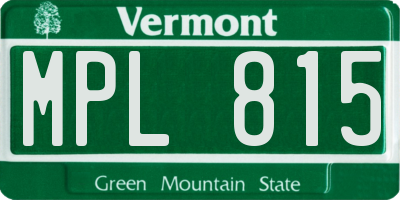 VT license plate MPL815