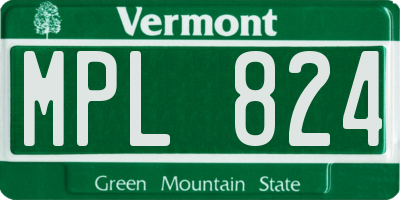 VT license plate MPL824