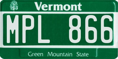 VT license plate MPL866