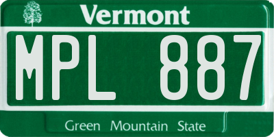 VT license plate MPL887