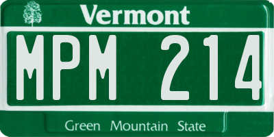 VT license plate MPM214