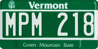 VT license plate MPM218