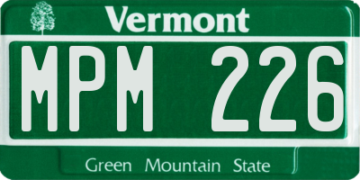VT license plate MPM226