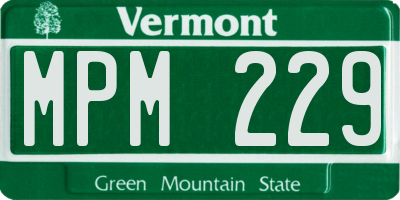 VT license plate MPM229