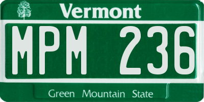 VT license plate MPM236