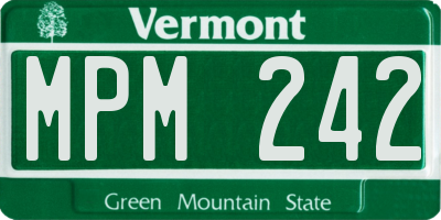 VT license plate MPM242
