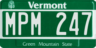 VT license plate MPM247