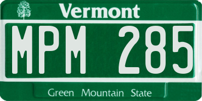 VT license plate MPM285