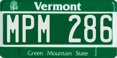 VT license plate MPM286