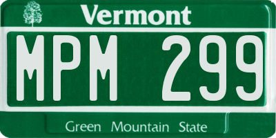VT license plate MPM299