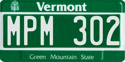 VT license plate MPM302