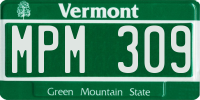 VT license plate MPM309
