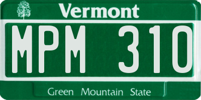 VT license plate MPM310