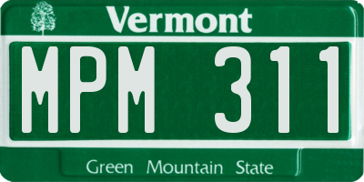 VT license plate MPM311