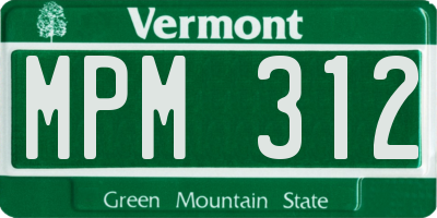 VT license plate MPM312