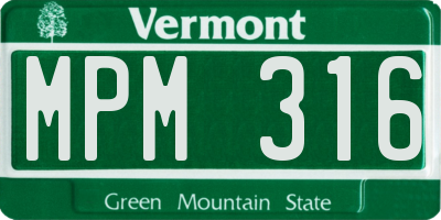 VT license plate MPM316