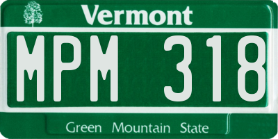 VT license plate MPM318