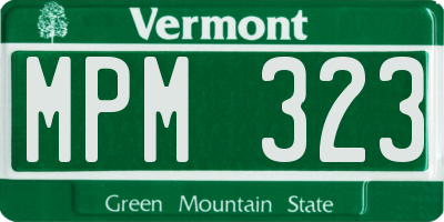 VT license plate MPM323