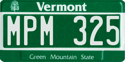 VT license plate MPM325
