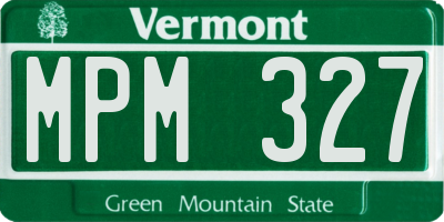VT license plate MPM327