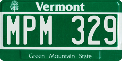 VT license plate MPM329