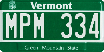 VT license plate MPM334
