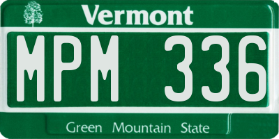VT license plate MPM336