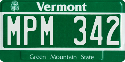 VT license plate MPM342