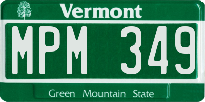 VT license plate MPM349