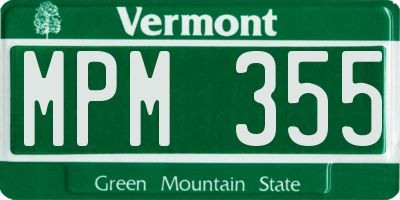 VT license plate MPM355