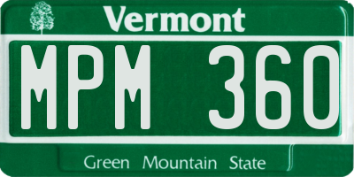 VT license plate MPM360