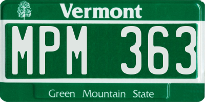 VT license plate MPM363