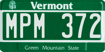 VT license plate MPM372