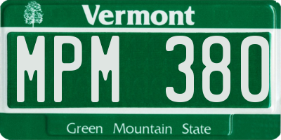 VT license plate MPM380